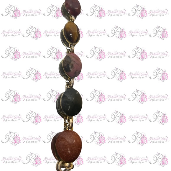 1940s scarab bracelet EGYPTIAN STYLE real gem stone healing crystals rare - Picture 5 of 12